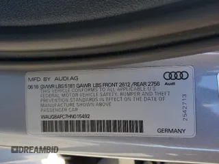 2017 Audi A6 Premium Plus with VIN WAUG8AFC7HN015492, listed as a Copart auction lot 40281993 with 99,307 mi miles. Bid and sale history available at carsss.com. Image 14.