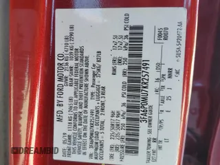 2019 Ford Fusion Hybrid SEL with VIN 3FA6P0MU7KR257491, listed as a Copart auction lot 38746563 with 0 mi miles. Bid and sale history available at carsss.com. Image 14.