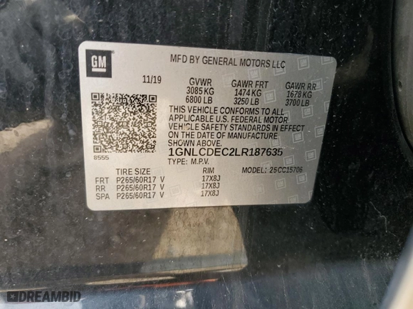 2020 Chevrolet Tahoe Commercial with VIN 1GNLCDEC2LR187635, listed as a Copart auction lot 81073734 with 62,589 mi miles and Salvage Title. Bid and sale history available at carsss.com. Image 14.