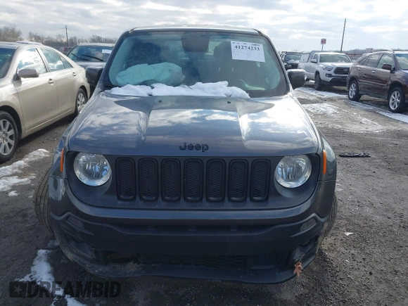 2017 Jeep Renegade Latitude with VIN ZACCJBBB9HPE84485, listed as a IAAI auction lot 41274233 with 85,176 mi miles. Bid and sale history available at carsss.com. Image 11.