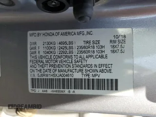 2018 Honda CR-V EX with VIN 5J6RW1H5XJA004610, listed as a Copart auction lot 52085295 with 133,017 mi miles and Salvage Title. Bid and sale history available at carsss.com. Image 13.