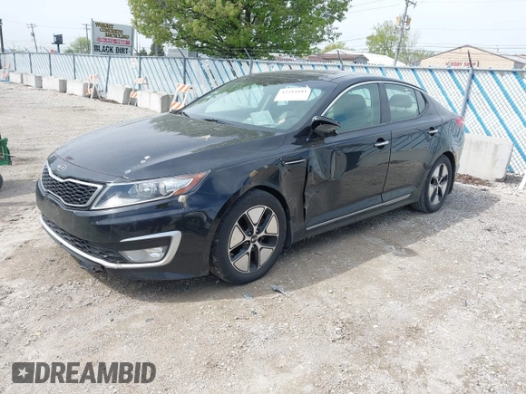 2012 Kia Optima Hybrid with VIN KNAGM4AD5C5017635, listed as a IAAI auction lot 42214181 with 159,599 mi miles. Bid and sale history available at carsss.com. Image 2.