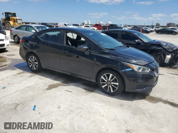 2021 Nissan Versa SV with VIN 3N1CN8EV5ML835444, listed as a Copart auction lot 52439955 with 104,773 mi miles and Salvage Title. Bid and sale history available at DreamBid. Image 4.