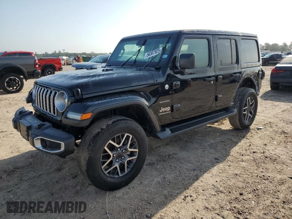 2024 Jeep Wrangler Sahara with VIN 1C4PJXEN1RW118397, listed as a Copart auction lot 56307925 with 7,257 mi miles and Salvage Title. Bid and sale history available at DreamBid. Image 1.