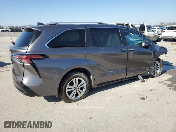2021 Toyota Sienna Limited with VIN 5TDESKFC0MS030356, listed as a Copart auction lot 42554835 with 165,343 mi miles and Salvage Title. Bid and sale history available at DreamBid. Image 3.