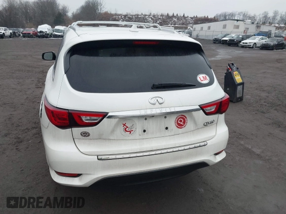 2018 Infiniti QX60 with VIN 5N1DL0MM8JC504233, listed as a IAAI auction lot 41474743 with 111,555 mi miles. Bid and sale history available at carsss.com. Image 16.