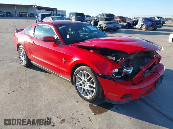 2012 Ford Mustang V6 Premium with VIN 1ZVBP8AM5C5262332, listed as a IAAI auction lot 41243050 with 105,157 mi miles. Bid and sale history available at carsss.com. Image 1.