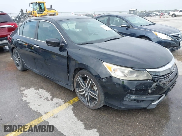 2016 Honda Accord Sport with VIN 1HGCR2F56GA129934, listed as a IAAI auction lot 41935822 with 140,608 mi miles and . Bid and sale history available at DreamBid. Image 1.