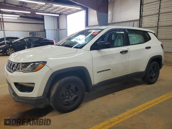2018 Jeep Compass Sport with VIN 3C4NJCAB5JT263397, listed as a Copart auction lot 55670315 with 95,531 mi miles and Salvage title. Bid and sale history available at DreamBid. Image 1.
