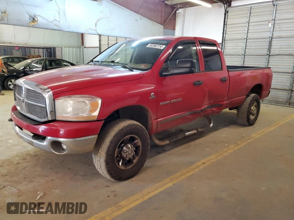 2006 Dodge Ram 2500 SLT with VIN 1D7KS28CX6J138201, listed as a Copart auction lot 59396724 with 280,843 mi miles and Salvage Title. Bid and sale history available at carsss.com. Image 1.
