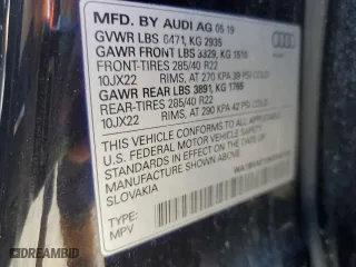 2019 Audi Q8 Premium Plus with VIN WA1BVAF13KD043155, listed as a Copart auction lot 52559895 with 66,711 mi miles and Salvage Title. Bid and sale history available at carsss.com. Image 13.