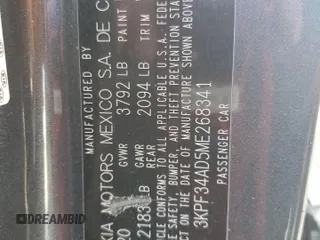 2021 Kia Forte GT-Line with VIN 3KPF34AD5ME268341, listed as a Copart auction lot 42496855 with 81,389 mi miles and Salvage Title. Bid and sale history available at carsss.com. Image 14.