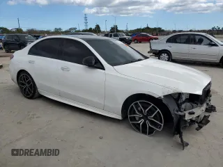 2022 Mercedes-Benz C 300 with VIN W1KAF4GB9NR043911, listed as a Copart auction lot 47158615 with 41,721 mi miles and Salvage Title. Bid and sale history available at DreamBid. Image 4.