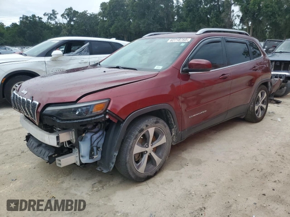 2019 Jeep Cherokee Limited with VIN 1C4PJLDB8KD185287, listed as a Copart auction lot 62718765 with 105,356 mi miles and Non repairable. Bid and sale history available at DreamBid. Image 1.