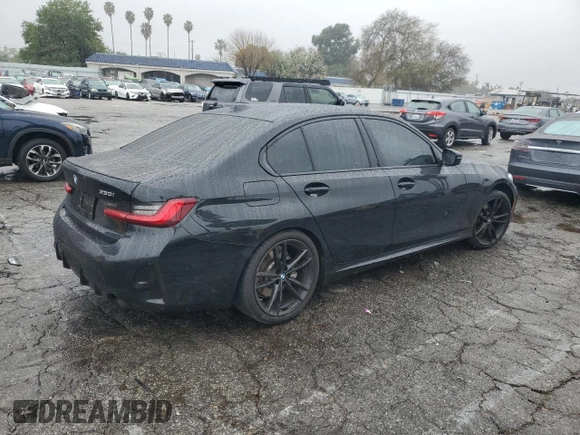2023 BMW 3 Series 330i with VIN 3MW69FF02P8D60443, listed as a Copart auction lot 43405365 with 0 mi miles and Salvage Title. Bid and sale history available at carsss.com. Image 3.