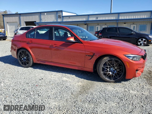 2018 BMW M3 with VIN WBS8M9C52J5L00719, listed as a Copart auction lot 40472924 with 35,672 mi miles. Bid and sale history available at carsss.com. Image 4.