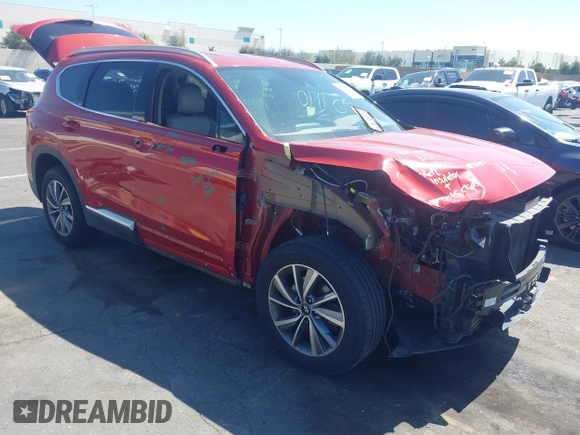 2019 Hyundai Santa Fe SEL with VIN 5NMS33AD7KH113627, listed as a IAAI auction lot 41857170 with 75,813 mi miles and . Bid and sale history available at DreamBid. Image 1.