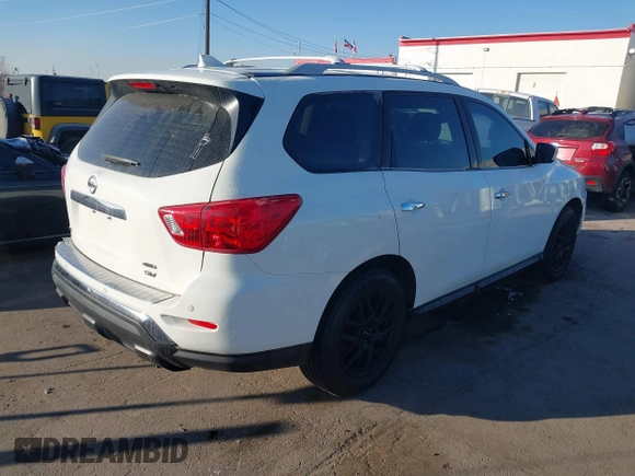 2019 Nissan Pathfinder SV with VIN 5N1DR2MM1KC590948, listed as a IAAI auction lot 41434332 with 96,352 mi miles and . Bid and sale history available at DreamBid. Image 4.