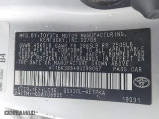 2008 Toyota Avalon XL with VIN 4T1BK36B48U299067, listed as a IAAI auction lot 41566905 with 207,518 mi miles. Bid and sale history available at carsss.com. Image 9.