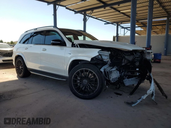 2021 Mercedes-Benz GLS with VIN 4JGFF8KE1MA391073, listed as a Copart auction lot 89348815 with 0 mi miles and Salvage Title. Bid and sale history available at carsss.com. Image 4.