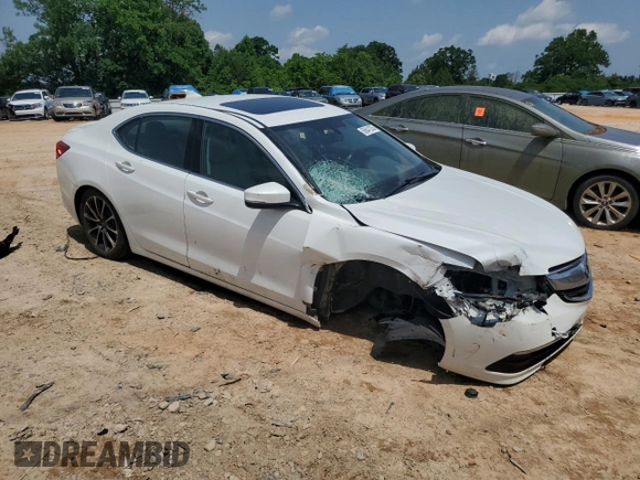 2015 Acura TLX V6 with VIN 19UUB2F37FA020825, listed as a Copart auction lot 56641335 with 213,871 mi miles and Salvage title. Bid and sale history available at DreamBid. Image 4.