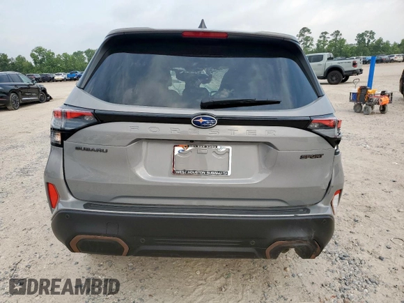 2025 Subaru Forester Special Sports with VIN JF2SLDHCXSH551077, listed as a Copart auction lot 55335325 with 9 mi miles and Salvage title. Bid and sale history available at DreamBid. Image 6.