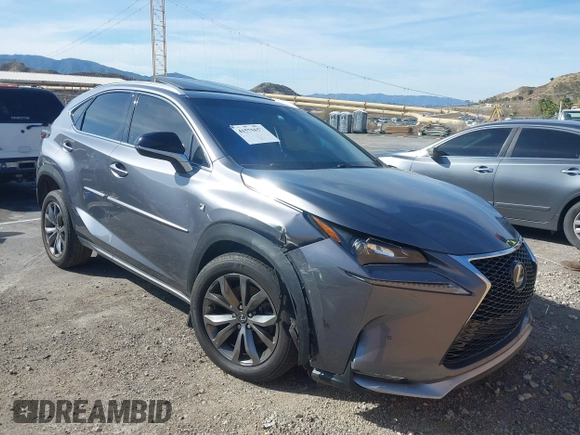 2016 Lexus NX 200t with VIN JTJYARBZ4G2046636, listed as a IAAI auction lot 41575857 with 158,548 mi miles. Bid and sale history available at carsss.com. Image 1.