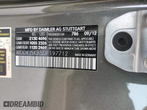 2013 Mercedes-Benz E 350 z VIN WDDKJ5KB5DF197712, wystawiony jako Copart lot #60521005 z przebiegiem 42 109 mil mil oraz Szkoda całkowita • Salvage title. Historia ofert i sprzedaży dostępna na DreamBid. Obrazek 12.