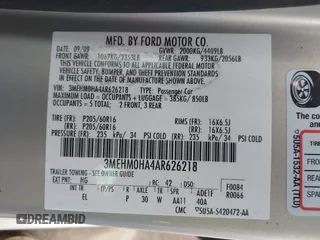 2010 Mercury Milan z VIN 3MEHM0HA4AR626218, wystawiony jako IAAI lot #42088573 z przebiegiem 80 799 mil mil oraz . Historia ofert i sprzedaży dostępna na DreamBid. Obrazek 9.