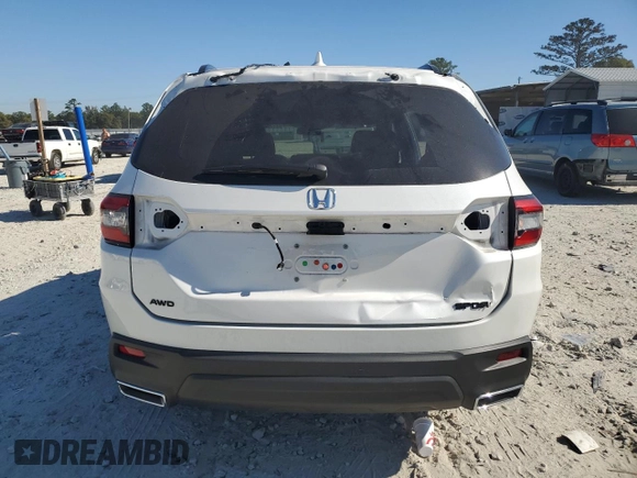 2023 Honda Pilot Sport with VIN 5FNYG1H36PB010756, listed as a Copart auction lot 77183634 with 27,314 mi miles and Salvage Title. Bid and sale history available at carsss.com. Image 6.