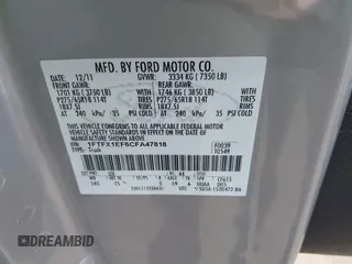 2012 Ford F-150 XL with VIN 1FTFX1EF6CFA47818, listed as a IAAI auction lot 42571569 with 117,995 mi miles and . Bid and sale history available at DreamBid. Image 9.