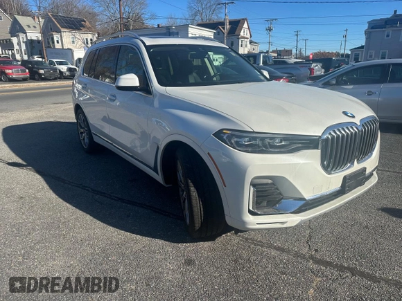 2019 BMW X7 xDrive40i z VIN 5UXCW2C5XKLB43880, wystawiony jako Copart lot #55110725 z przebiegiem 73 789 mil mil oraz Czysty tytuł • Clean title. Historia ofert i sprzedaży dostępna na DreamBid. Obrazek 1.