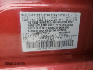 2020 Nissan Sentra SR z VIN 3N1AB8DV0LY232114, wystawiony jako Copart lot #54269105 z przebiegiem 15 306 mil mil oraz Szkoda całkowita • Salvage title. Historia ofert i sprzedaży dostępna na DreamBid. Obrazek 12.