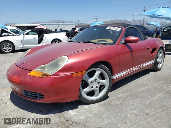 2001 Porsche Boxster with VIN WP0CA29851U623400, listed as a Copart auction lot 62940895 with 102,734 mi miles and Salvage title. Bid and sale history available at DreamBid. Image 1.