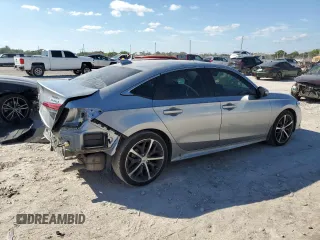 2024 Honda Civic Sedan Touring with VIN 2HGFE1F91RH328206, listed as a Copart auction lot 46074185 with 6,946 mi miles and Salvage Title. Bid and sale history available at carsss.com. Image 3.