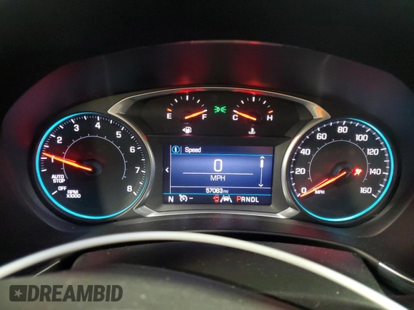 2021 Chevrolet Equinox LT with VIN 3GNAXUEV8ML340007, listed as a Copart auction lot 55551695 with 57,063 mi miles and Salvage title. Bid and sale history available at DreamBid. Image 9.
