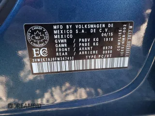 2015 Volkswagen Jetta S с VIN 3VW2K7AJ0FM347432, выставлен на аукционе Copart как лот 69326951 с пробегом 102 819 миль миль и Списание • Salvage title. История ставок и продаж доступна на DreamBid. Изображение 10.