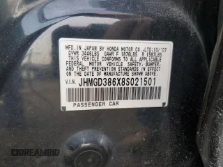 2008 Honda Fit Sport with VIN JHMGD386X8S021501, listed as a Copart auction lot 46508985 with 196,303 mi miles and Salvage Title. Bid and sale history available at carsss.com. Image 12.