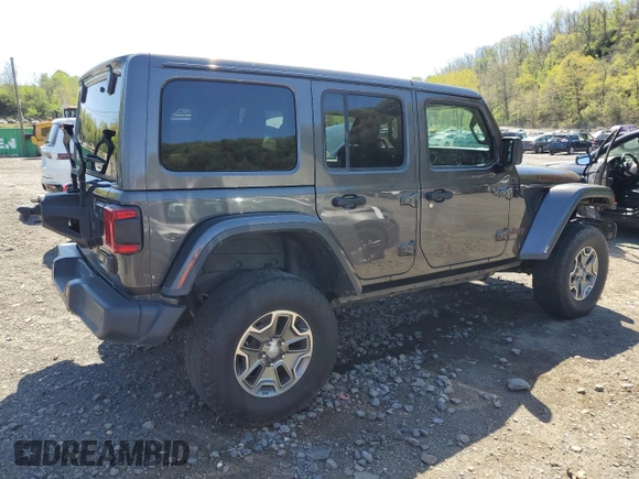 2020 Jeep Wrangler Unlimited Rubicon z VIN 1C4HJXFN3LW342670, wystawiony jako Copart lot #55022415 z przebiegiem 19 569 mil mil oraz Szkoda całkowita • Salvage title. Historia ofert i sprzedaży dostępna na DreamBid. Obrazek 3.