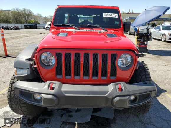 2019 Jeep Wrangler Unlimited Rubicon with VIN 1C4HJXFN7KW519171, listed as a Copart auction lot 56251325 with 69,094 mi miles and Salvage title. Bid and sale history available at DreamBid. Image 5.
