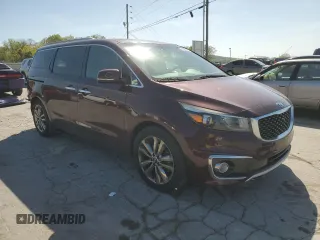 2015 Kia Sedona SX-L with VIN KNDME5C17F6026654, listed as a Copart auction lot 53024285 with 142,351 mi miles and Salvage Title. Bid and sale history available at DreamBid. Image 4.