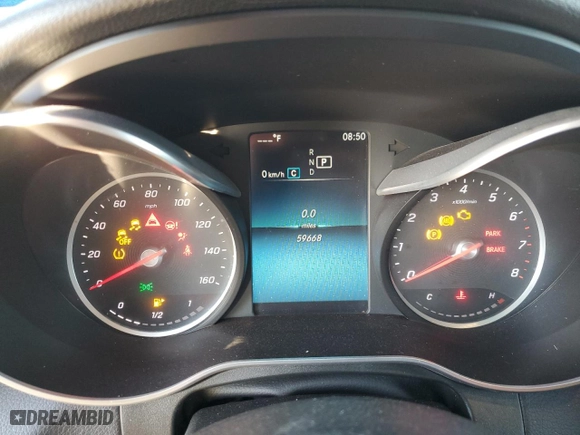 2020 Mercedes-Benz GLC with VIN W1N0G8DB9LF773162, listed as a Copart auction lot 48365575 with 59,668 mi miles and Salvage Title. Bid and sale history available at carsss.com. Image 9.