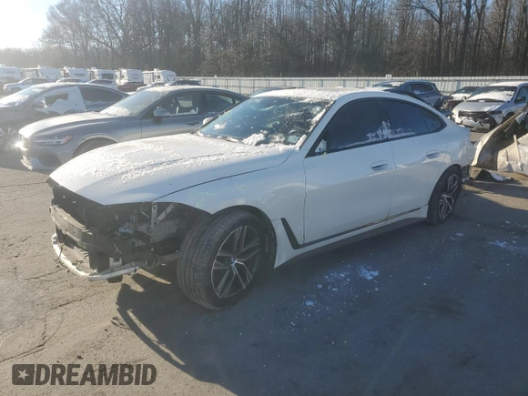 2023 BMW 4 Series 430i xDrive with VIN WBA73AV05PFN90009, listed as a Copart auction lot 85745004 with 41,736 mi miles and Salvage title. Bid and sale history available at DreamBid. Image 1.