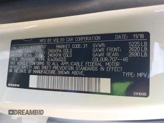 2019 Volvo XC60 Inscription с VIN LYV102DL9KB298767, выставлен на аукционе IAAI как лот 42491133 с пробегом 26 507 миль миль и . История ставок и продаж доступна на DreamBid. Изображение 9.
