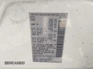 2018 Nissan Rogue SV with VIN 5N1AT2MT2JC702411, listed as a IAAI auction lot 41860534 with 87,997 mi miles and . Bid and sale history available at carsss.com. Image 9.