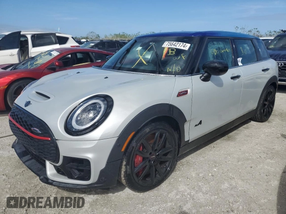 2023 MINI Clubman John Cooper Works with VIN WMWJZ9C06P2S78410, listed as a Copart auction lot 75642174 with 0 mi miles and Non Repairable. Bid and sale history available at carsss.com. Image 1.