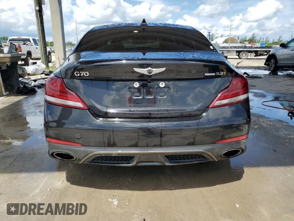 2021 Genesis G70 3.3T with VIN KMTG34LE9MU070858, listed as a Copart auction lot 71347344 with 40,760 mi miles and Non Repairable. Bid and sale history available at carsss.com. Image 6.