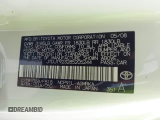 2008 Toyota Yaris с VIN JTDJT923285205244, выставлен на аукционе IAAI как лот 42366332 с пробегом 153 743 миль миль и . История ставок и продаж доступна на DreamBid. Изображение 9.