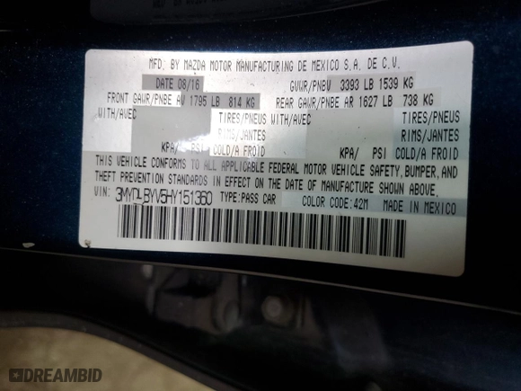 2017 Toyota Yaris iA with VIN 3MYDLBYV5HY151360, listed as a Copart auction lot 47839705 with 84,382 mi miles and Salvage Title. Bid and sale history available at carsss.com. Image 14.