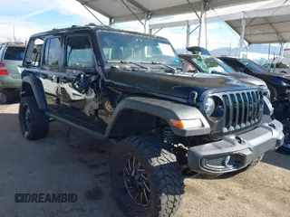 2021 Jeep Wrangler Unlimited Sport S with VIN 1C4HJXDN3MW681403, listed as a IAAI auction lot 41616298 with 40,526 mi miles. Bid and sale history available at carsss.com. Image 1.